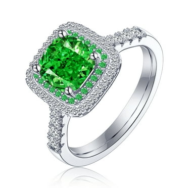 Details about   1.0ct Emerald Champagne CZ Wedding Bridal Statement Ring Real 14k Yellow Gold 